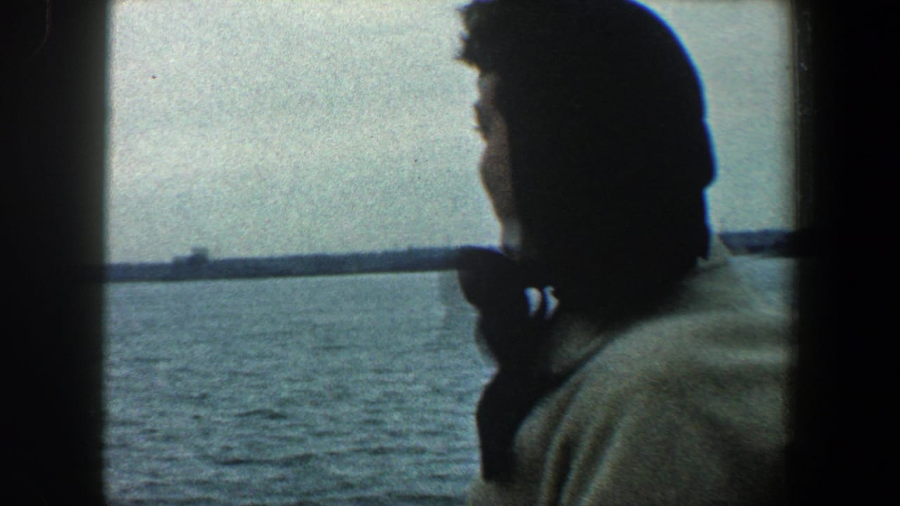 Woman seen in profile beside a ship window, looking out over the water.