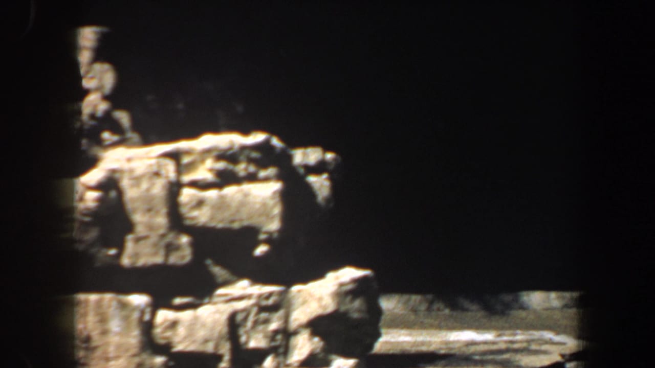The bear is mostly cropped at the lower left while stone ledges and a dark enclosure wall dominate the frame.