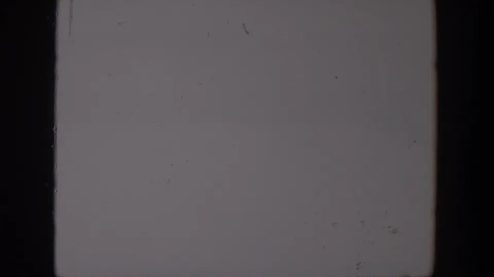 1957 Lubbock home-movie frame with faint garden grass and washed-out ground, heavily obscured by exposure loss and film wear.