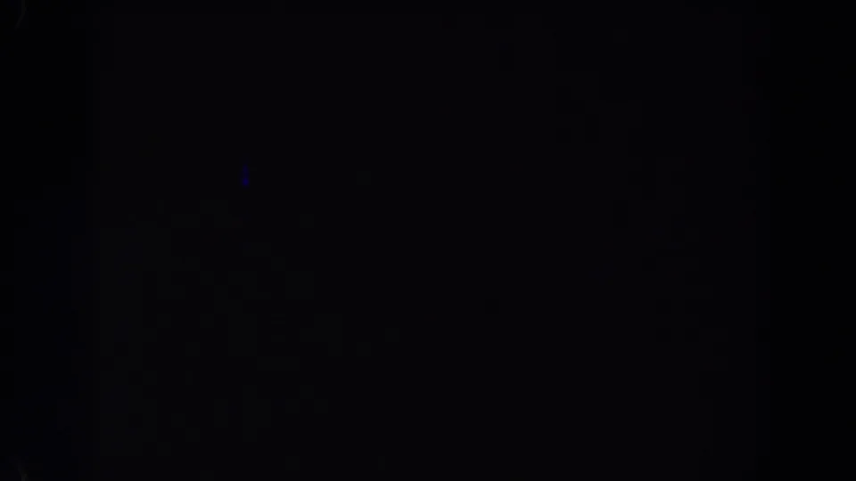 Dim 8mm car-window view in Van Nuys, with only faint blue light and shadow detail visible.