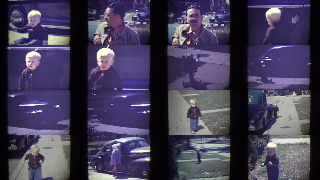 1946 East Orange New Jersey archival home movie collage showing representative scenes from this vintage stock footage collection