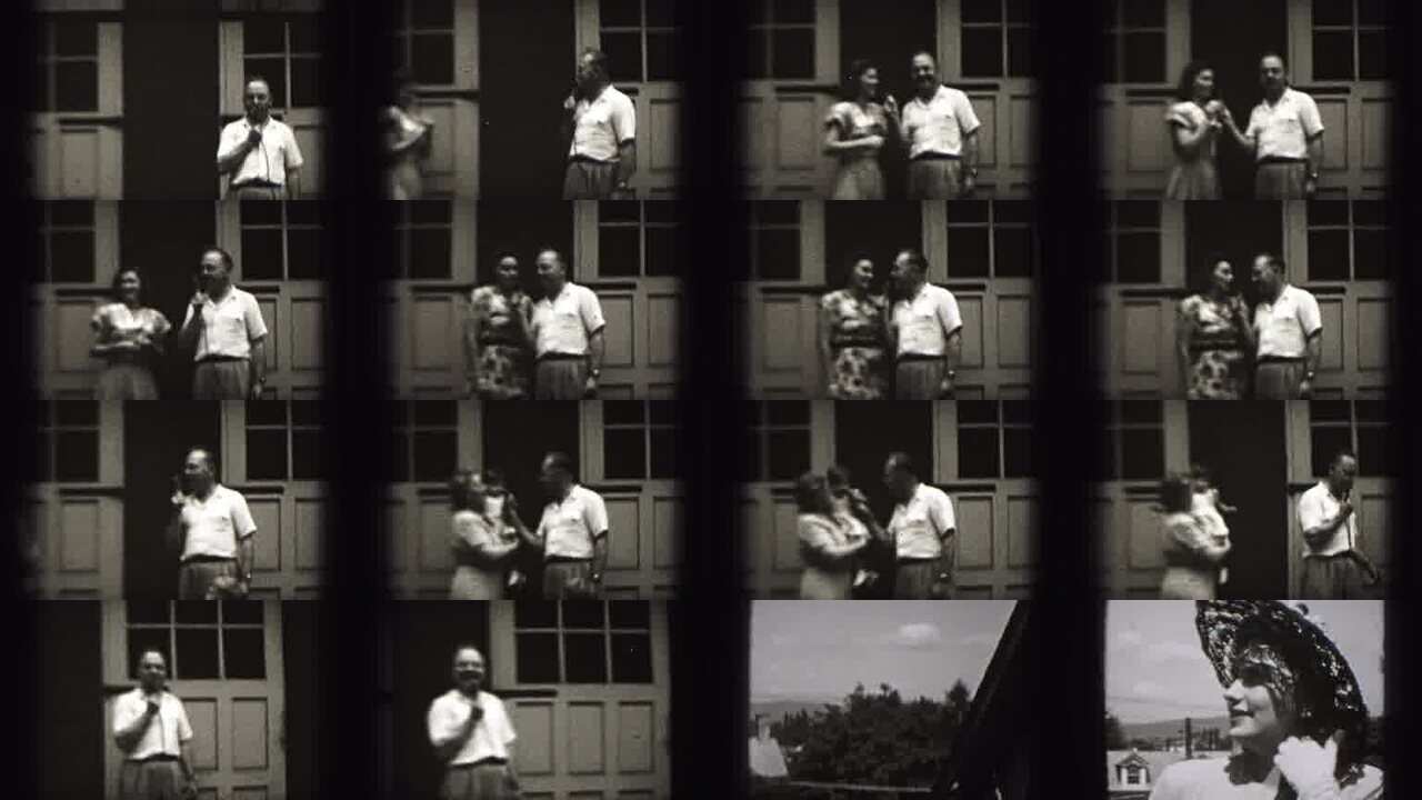 1946 New Cumberland archival home movie collage showing representative scenes from this vintage stock footage collection