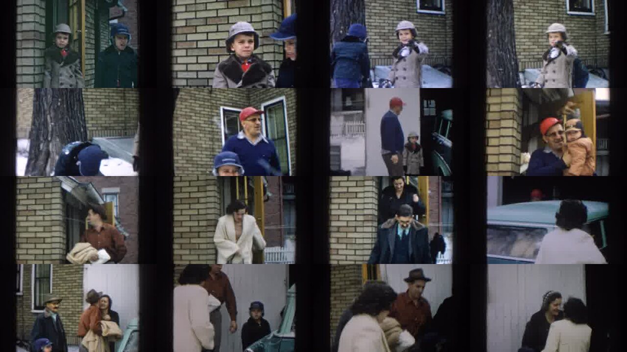 1957 Michigan archival home movie collage showing representative scenes from this vintage stock footage collection