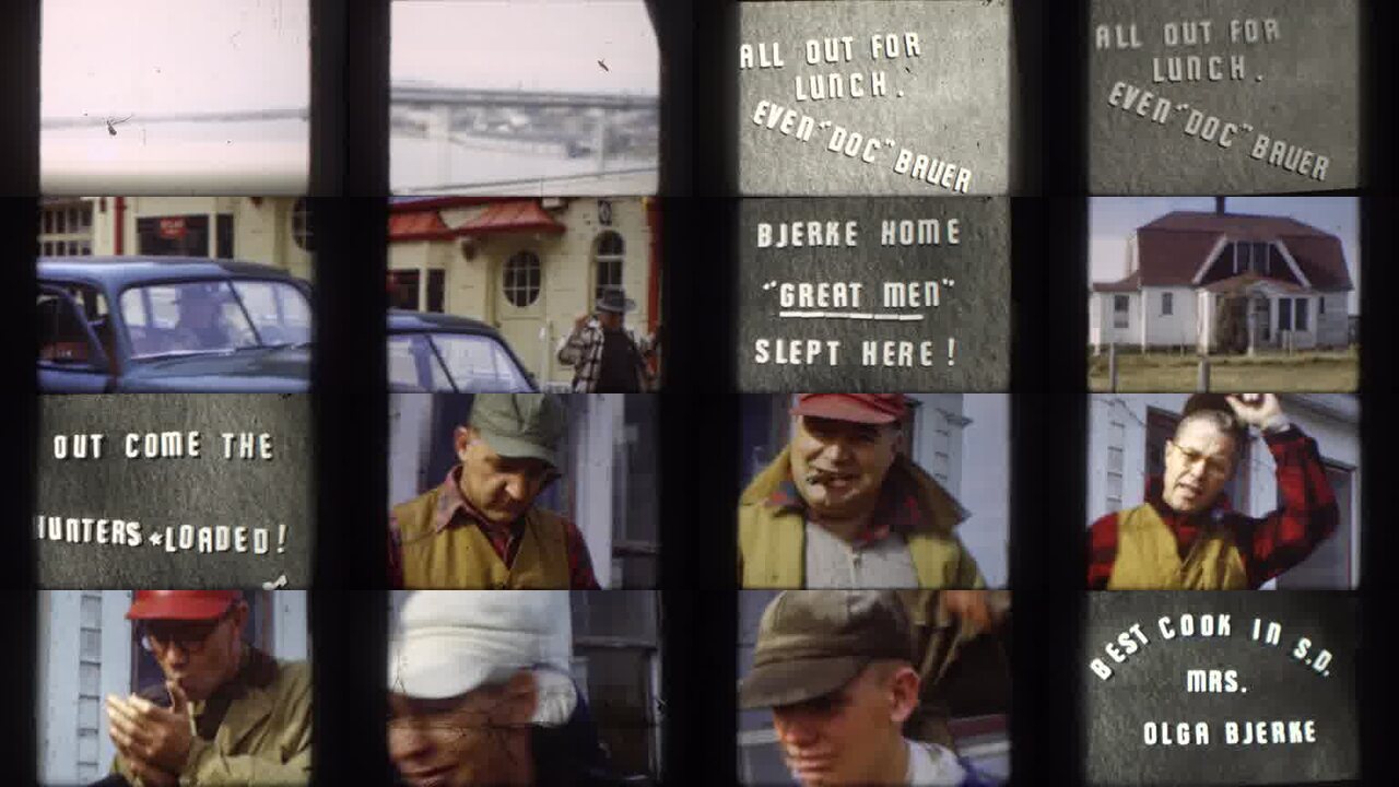 1958 Kansas archival home movie collage showing representative scenes from this vintage stock footage collection