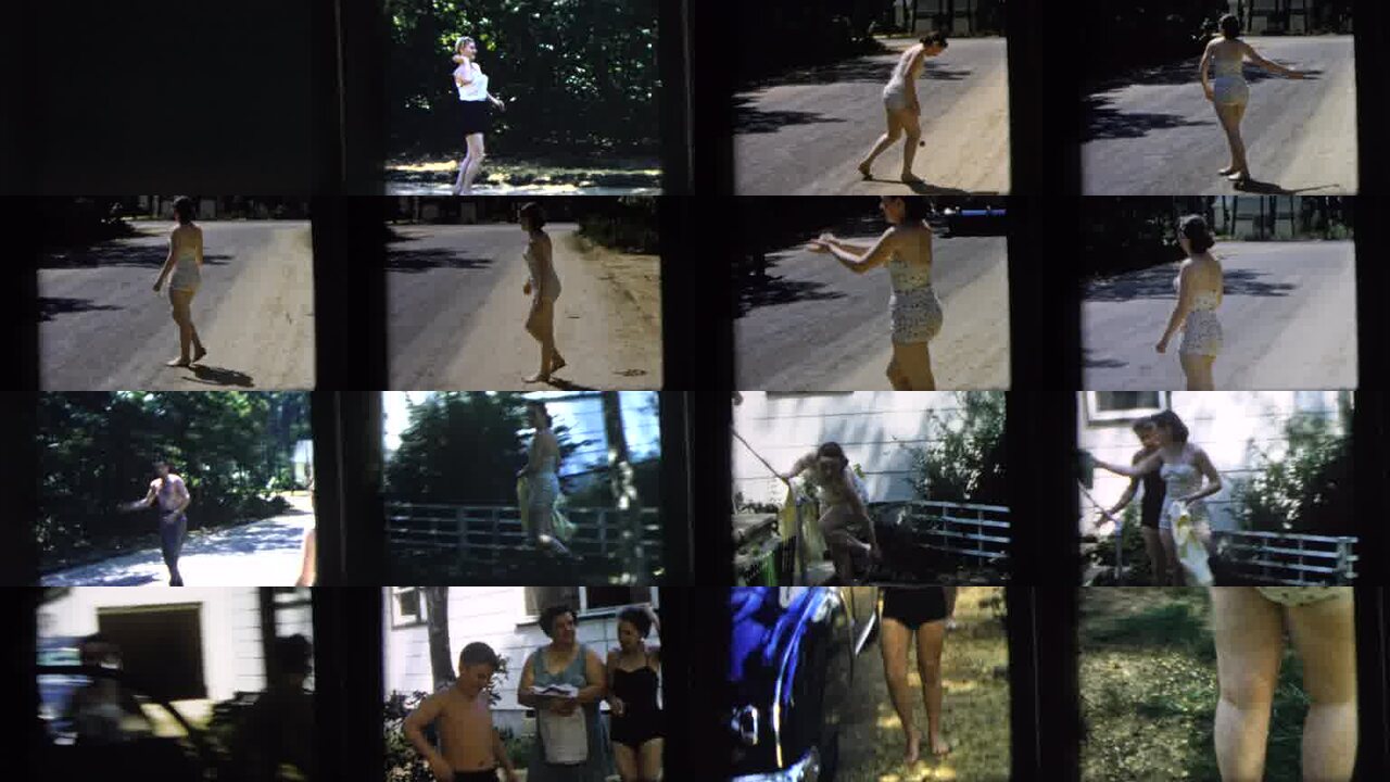 1962 Camden New Jersey archival home movie collage showing representative scenes from this vintage stock footage collection