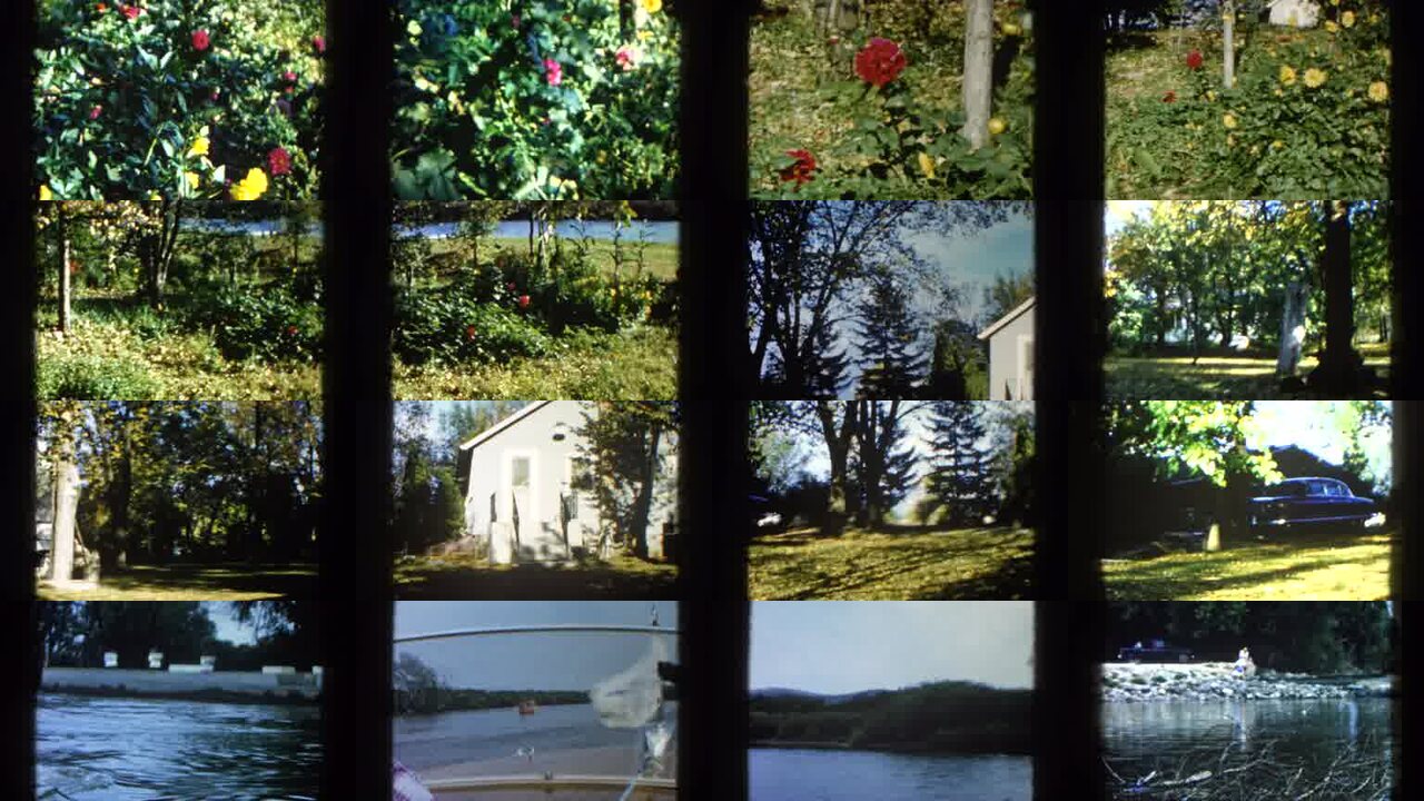 1962 Illinois archival home movie collage showing representative scenes from this vintage stock footage collection