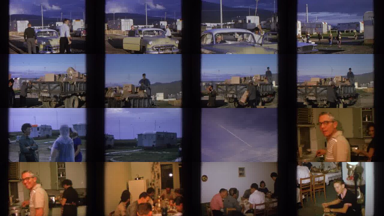 1963 Zurich Swizterland archival home movie collage showing representative scenes from this vintage stock footage collection