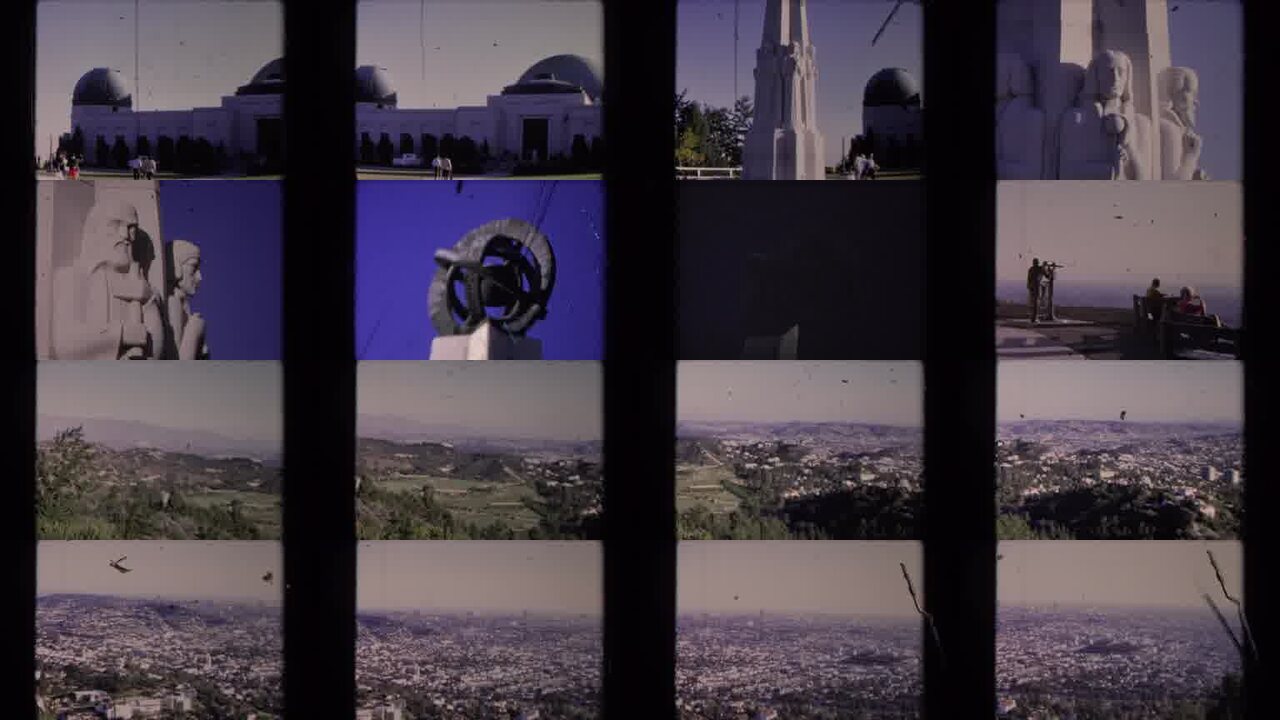 1967 Los Angeles California archival home movie collage showing representative scenes from this vintage stock footage collection