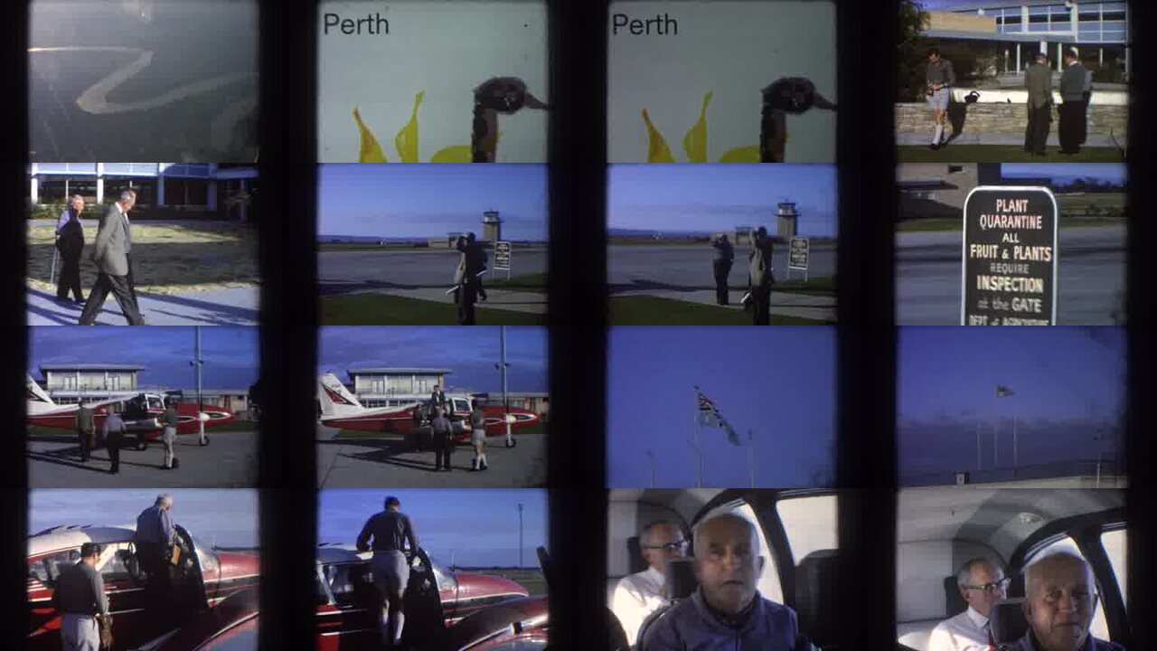 1967 Perth Australia archival home movie collage showing representative scenes from this vintage stock footage collection
