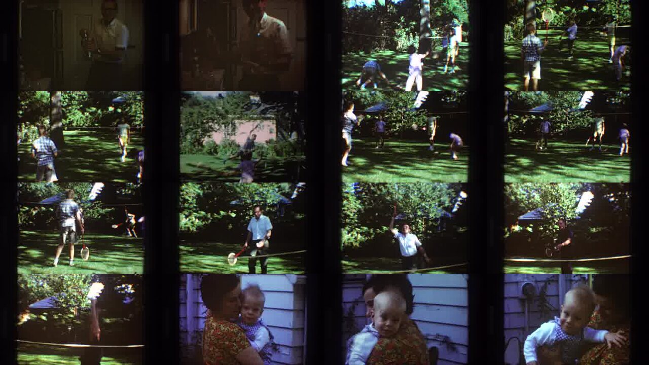 1968 Toledo Ohio archival home movie collage showing representative scenes from this vintage stock footage collection