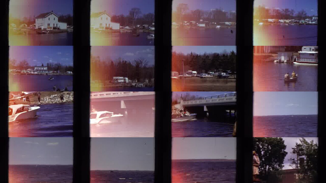 1969 Minnesota archival home movie collage showing representative scenes from this vintage stock footage collection