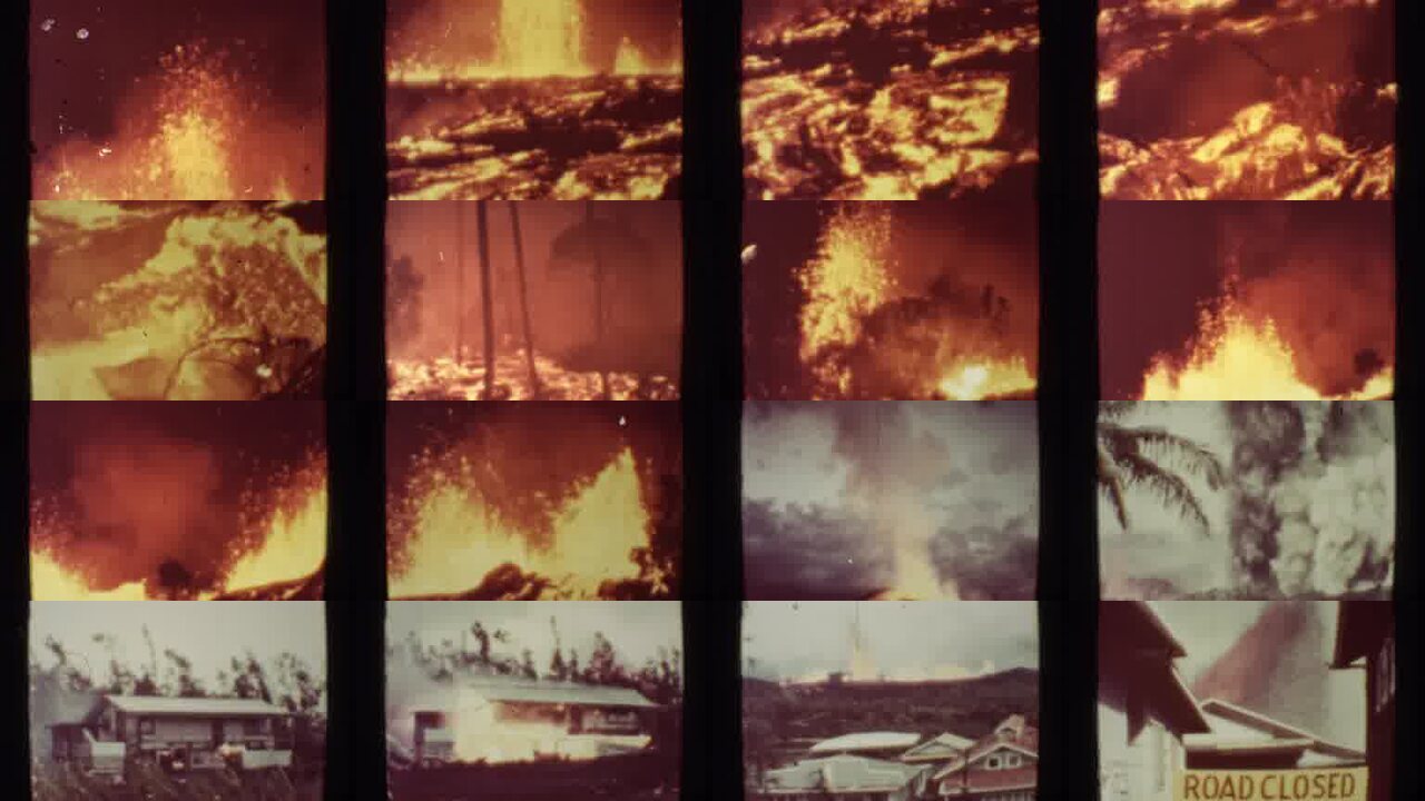 1971 Mauna Ulu Hawaii archival home movie collage showing representative scenes from this vintage stock footage collection