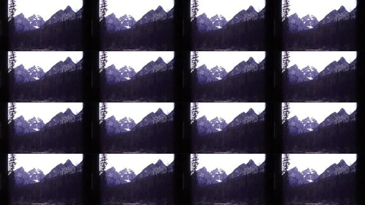 1980 Grand Teton Wyoming archival home movie collage showing representative scenes from this vintage stock footage collection