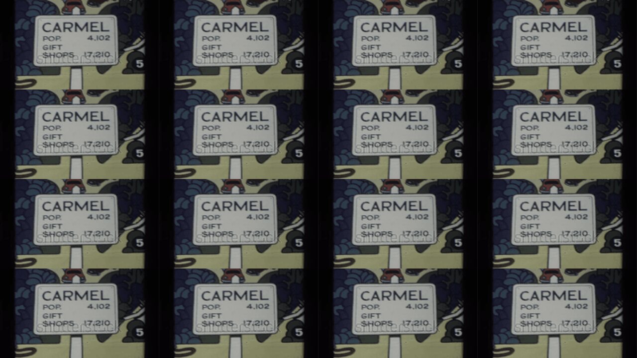 1982 Carmel, California archival home movie collage showing representative scenes from this vintage stock footage collection