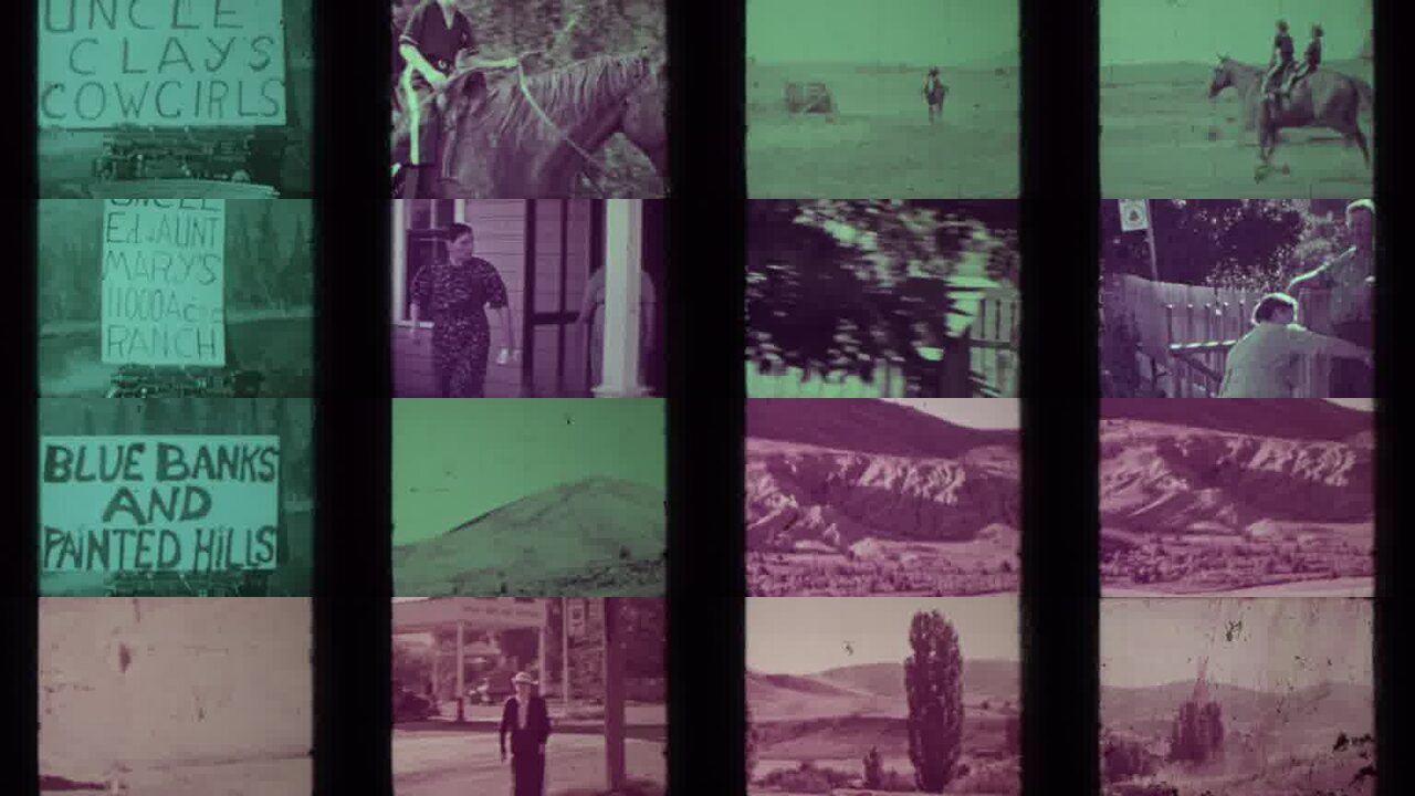 1937 Medford Oregon archival home movie collage showing representative scenes from this vintage stock footage collection