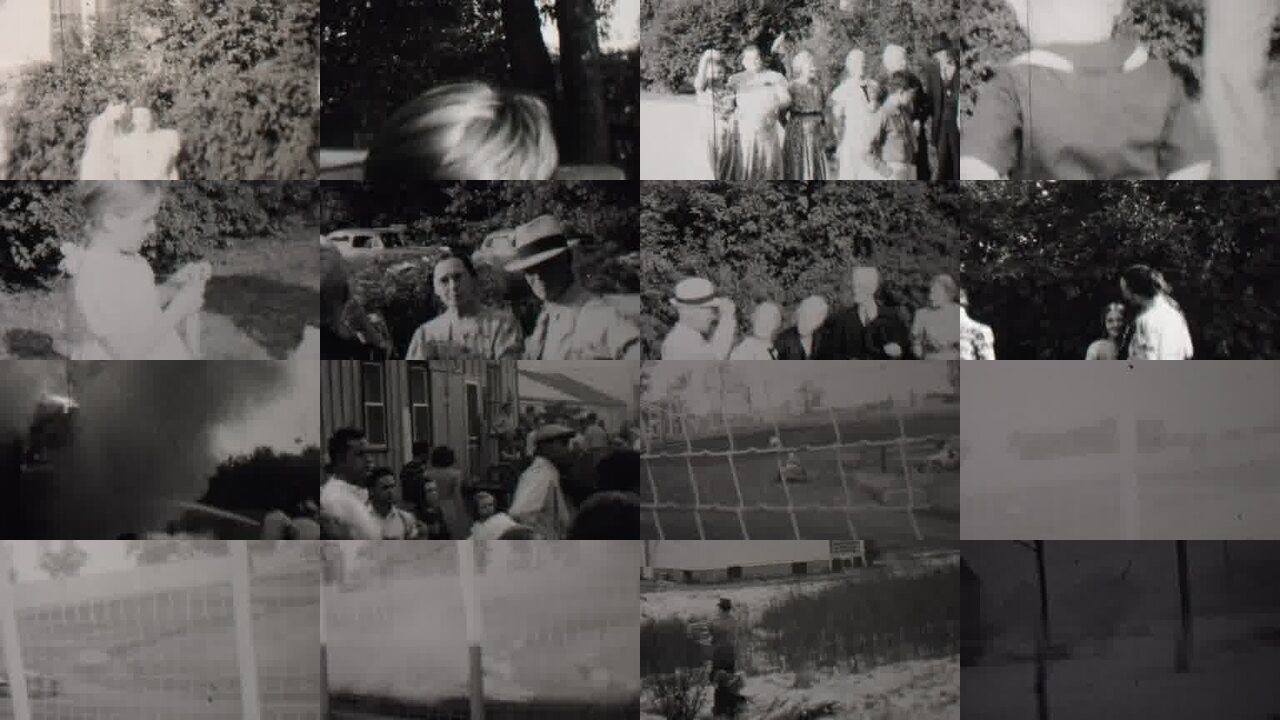 1937 Trenton New Jersey archival home movie collage showing representative scenes from this vintage stock footage collection