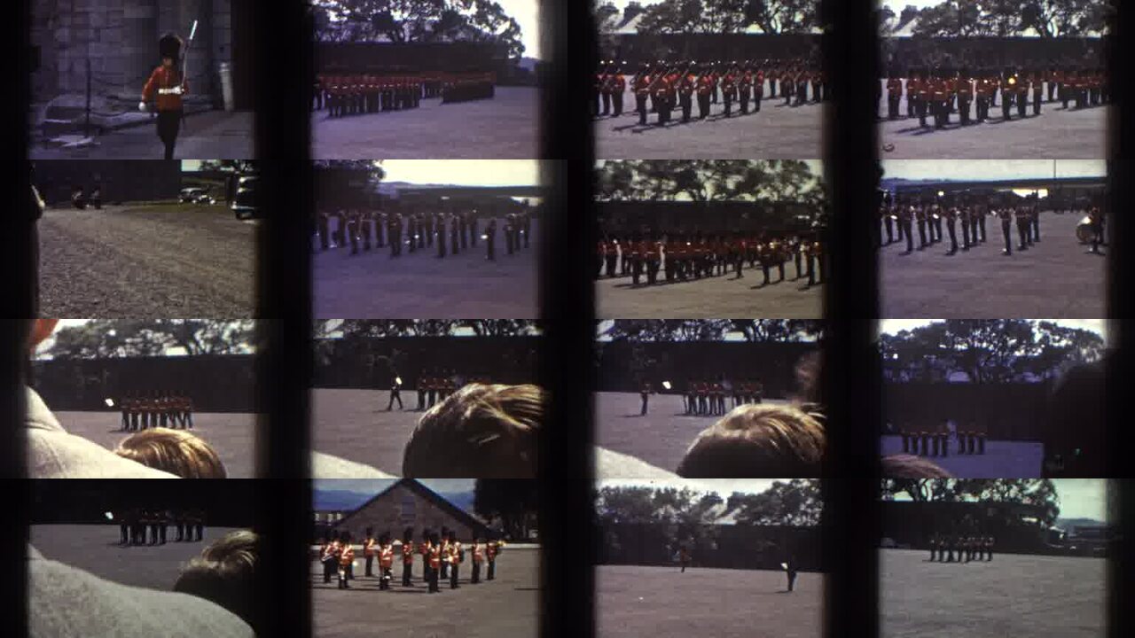 1938 Quebec archival home movie collage showing representative scenes from this vintage stock footage collection