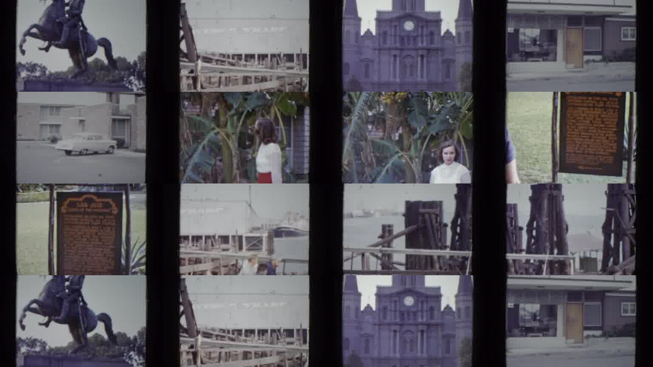 1952 Arizona archival home movie collage showing representative scenes from this vintage stock footage collection