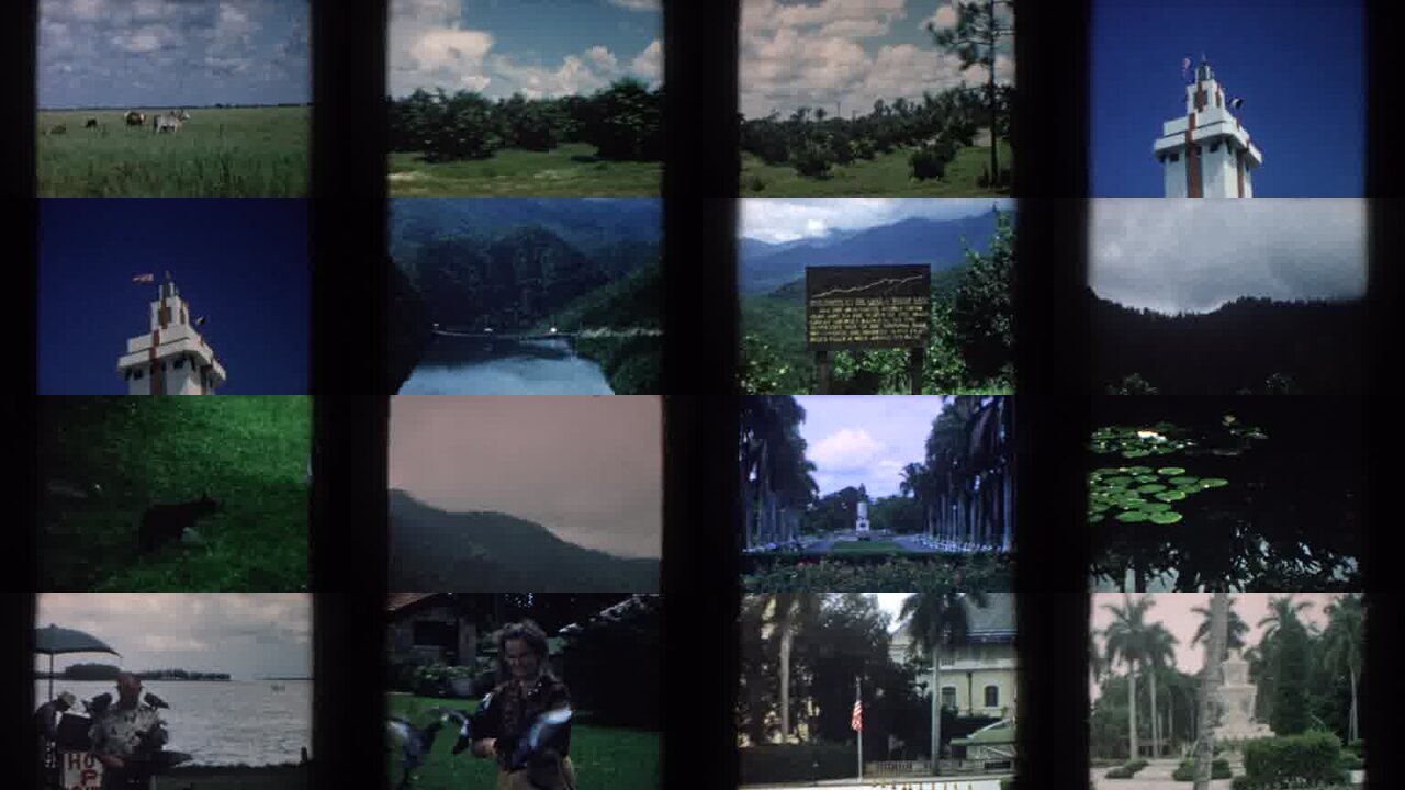 1958 South Carolina archival home movie collage showing representative scenes from this vintage stock footage collection