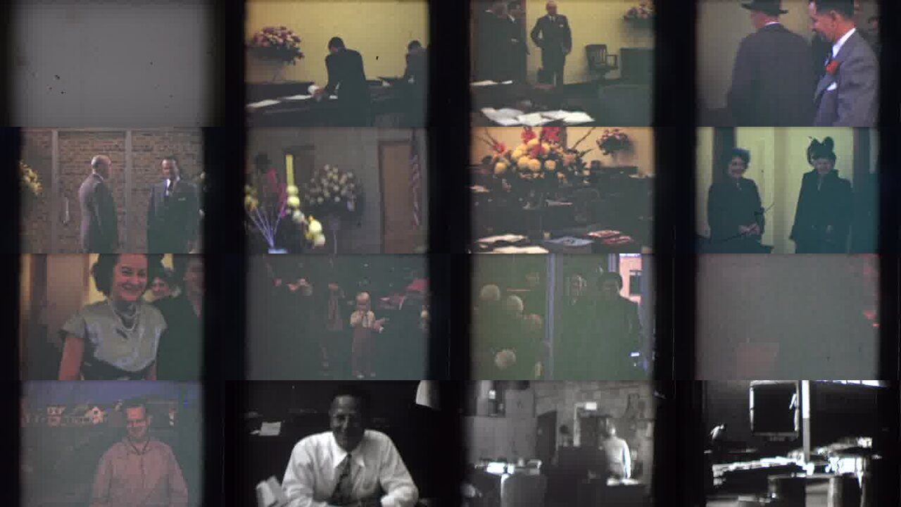 1959 Saint Louis Missouri archival home movie collage showing representative scenes from this vintage stock footage collection
