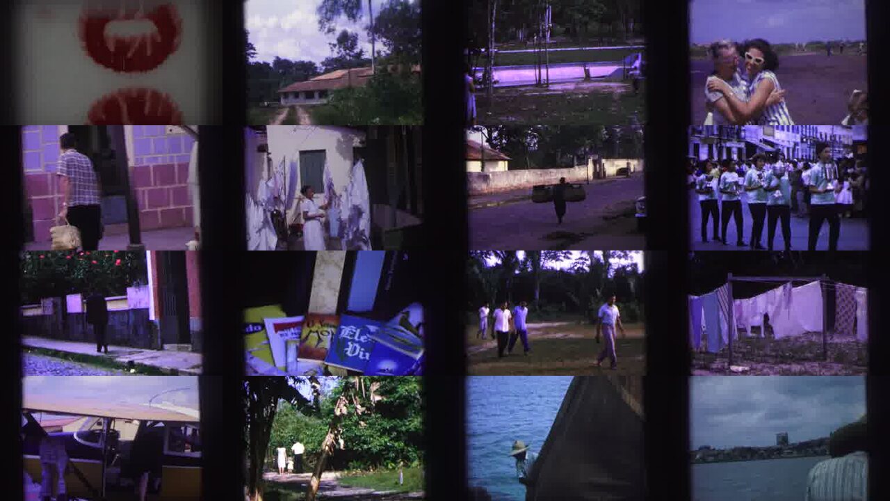 1967 Brazil archival home movie collage showing representative scenes from this vintage stock footage collection
