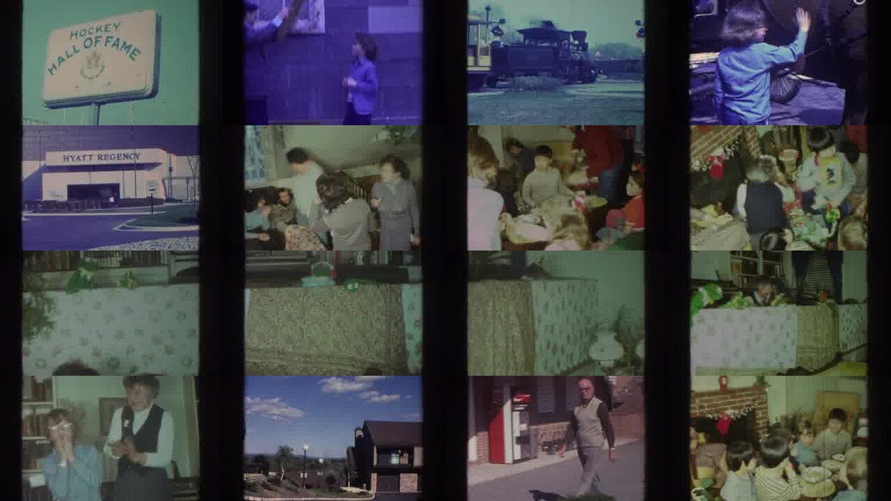 1972 Toronto Canada archival home movie collage showing representative scenes from this vintage stock footage collection